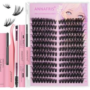 ANNAFRIS Ciglia Finte Ciuffetti Kit Naturali DIY Extension Ciglia Cluster Lashes con Pinze (HS,60P)
