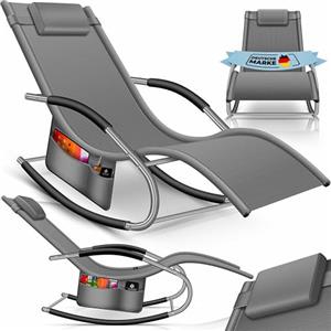 KESSER® Lettino da relax dondolo | da giardino | sedia pieghevole | sedia a sdraio | poltrona a dondolo | seduta reclinabile ergonomica