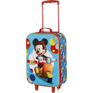Disney Topolino Scooter-Valigia Trolley Soft 3D, Blu, 17 x 33 x 52 cm, Capacità 26 L
