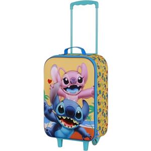Disney Lilo e Stitch Ocean-Valigia Trolley Soft 3D, Blu, 17 x 33 x 52 cm, Capacità 26 L