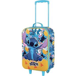 Disney Lilo e Stitch Colors-Valigia Trolley Soft 3D, Turchese, 17 x 33 x 52 cm, Capacità 26 L