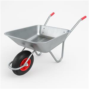 ECOVELO Carriola da Giardino 65L - Telaio in Acciaio Zincato, Ruota Pneumatica 4.00-6 Camera d'Aria, Portata 80kg - Ideale per Giardino,stalla,Cantiere
