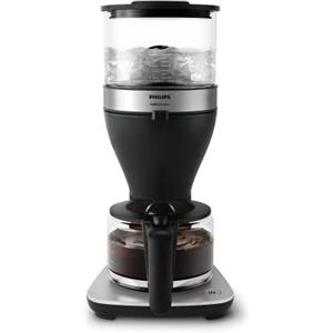 Philips Macchina da Caffè - Capacità 1.25L, fino a 15 Tazze, Boil & Brew, Nero/Argento (HD5416/60)