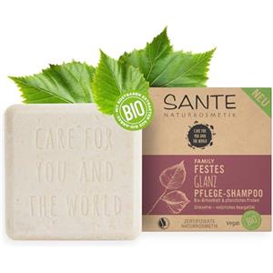 SANTE Naturkosmetik Shampoo solido per capelli senza lucentezza e normali, formula vegana con foglia di betulla biologica e proteine vegetali, shampoo per la cura della lucentezza, 1 x 60 g