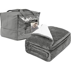 WOLTU Coperta Ponderata per Adulti, Coperta Appesantita Double Face in Flanella e Lana d'Agnello, 7 kg 135x200 cm, Grigio