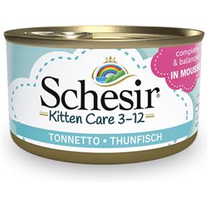 Schesir Kitten Care Mousse per Gattini - Tonnetto - Alimento Umido Completo 85 gr