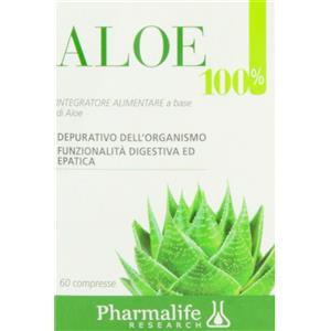 Pharmalife Research Aloe 100% - Integratore Alimentare in Compresse per la Funzione Digestiva e Depurativa, 60 Compresse