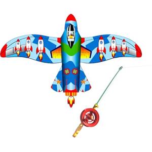 JTQYFI Drago dinamico con canne da pesca argani lineari giocattolo volante per bambini EasyFly Outdoor giocattolo canne da pesca aquilone per bambini