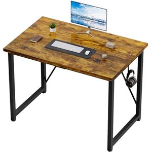 Devoko Piccola scrivania per computer e laptop, da 100 x 50 x 75 cm, dal design industriale, per ufficio, home office, marrone vintage