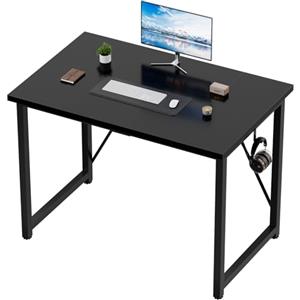 Devoko Scrivania per Computer 100 x 50 x 75 cm, Scrivania Piccola PC da Ufficio Salvaspazio per Studio, Camera da Letto,Stile Industriale, Struttura in Metallo, Nero