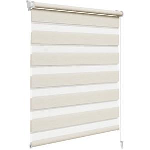 WOLTU Tenda a Rullo per interni Doppio Strato Giorno e Notte, Fissaggio a Morsetto Senza Foratura 85l x 150A cm Colore di Faggio, Tenda Traslucida e Oscurante per Finestra o Porta