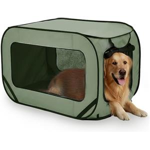 LUPATDY Recinto per Cani da Interno, Portatile Box Cani per Interno ed Esterni, Box Pieghevole per Cane e Gatti, Kennel Cane Piccolo, Gabbia per Cani e Gatti Fino a 29,5 kg (Verde)