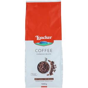 Loacker Caffè in Grani con Miscela di 80% Arabica e 20% Robusta, Ideale per Macchina Caffè e per Macinacaffè Elettrico, Aroma Intenso, 1 Confezione da 1kg