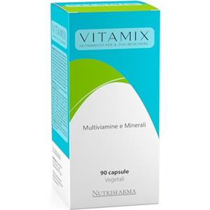 Nutrisfarma VITAMIX Multivitaminico completo uomo e donna - con Vitamina C, D, B12, Zinco, Magnesio, Ferro, Coenzima Q10 e Acido Folico - Energia e Difese Immunitarie - 90 Capsule vegetali