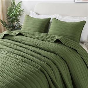R.SHARE Copriletto Matrimoniale Estivo 300 × 270 cm, Verde Trapunta Matrimoniale Primaverile, 100% Microfibra Trapuntato, Coperta Divano Giorno Ultra Morbida, OEKO TEX(senza federa)
