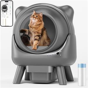 Amicura Cura X1 Lettiera Gatto Autopulente, 80+8L Lettiera Autopulente per Gatti, Sensori di Sicurezza, Eliminazione Odori, Controllo App, Grande Capacità, Lettier Automatica per Più Gatti