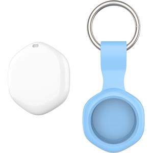 CHZHVAN Localizzatore Air Tracker Tag con custodia impermeabile,Compatibile con Apple Dov'è (solo iOS),Batteria Sostituibile,Cercatore di Bluetooth per Borse,Bagagli,Animali Domestici e Zaini,1 blu