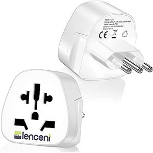 LENCENT [2 PZ] Adattatori Universali da Viaggio, Adattatore Presa da Mondo a Italia, Caricatore Spina Elettrica World to Italy, Adattatore Internazionale Viaggio per UK USA AUS Cina a Spina Italiana