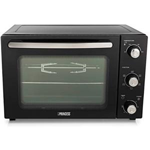 Princess Deluxe 112751 Forno Elettrico ventilato - capacità 32 Litri - Facile da Pulire, Nero E Argento