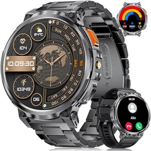 DREMAC Smartwatch Uomo con 1,85'' Grande Schermo/730 mAh Batteria,Orologio Sportivo con Torcia,120+ Modalità Sportive,IP68 Impermeabile Smartwatch con 24/7 Monitor Frequenza Cardiaca/Sonno per Android iOS