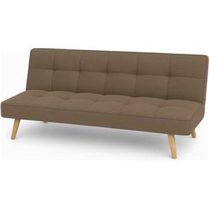 Totò Piccinni Divano Letto 3 Posti SANDWICH Prontoletto Clic-Clac imbottito con piedini in legno (Tessuto Marrone)