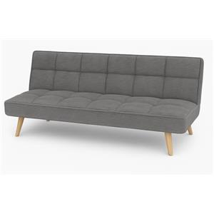 Totò Piccinni Divano Letto 3 Posti SANDWICH Prontoletto Clic-Clac imbottito con piedini in legno (Velluto a Costine Grigio)