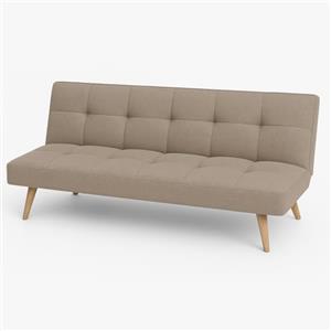 Totò Piccinni Divano Letto 3 Posti SANDWICH Prontoletto Clic-Clac imbottito con piedini in legno (Tessuto Tortora)