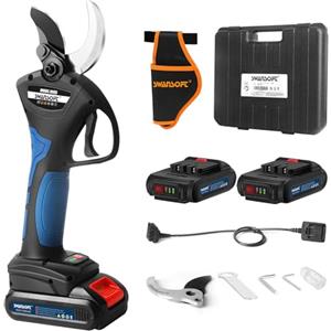 SWANSOFT 8605 Forbici Potatura a Batteria, 40mm 1050W 21V 2Ah Progressivo Professionali Forbici Elettriche da Potatura per Potatura Vigneti e Olivi