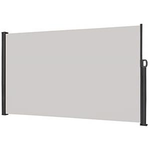LZQ Tenda da Sole Laterale Retrattile, Paravento Avvolgibile Esterno, Anti UV Antivento Protezione Privacy Frangivista per Balcone, Giardino, Terrazzo, Veranda - Grigio - 180x300 cm