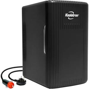 Koolatron Retro Mini Frigo da Camera 6L Frigorifero Piccolo Per la Cura Della Pelle 8 Lattine Termoelettrico Portatile Raffreddatore e Scaldino Mini Frigorifero per Auto Ufficio Bevande Casa (Nero)