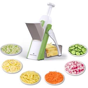 ONCE FOR ALL Mandolina Affettatrice di verdure Spessore regolabile Patate Cipolla Chopper Kitchen Chopping Artifact Multifunzionale Cutte (Burro verde)