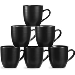 ONEMORE Set di 6 tazze da caffè in ceramica con manico, per tè, cacao, latte, succhi di latte, cappuccino, per uomini e donne, per casa o ufficio, lavabili in lavastoviglie e adatte al microonde