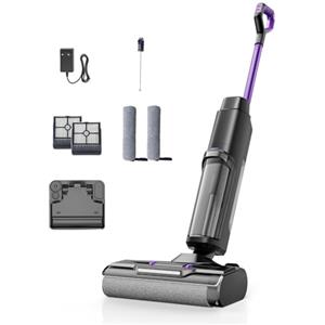 Vozascly W15 Aspirapolvere Senza Fili Intelligente, 3 in 1 Lavapavimenti, 45Min di Autonomia, 65dB Avanzamento Automatico, Pulizia dei Bordi, Potente Aspirazione per Peli di Animali su Pavimenti Duri