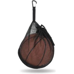 HaiFafafaing Borsa a rete singola per palloni con tasca con cerniera, portatile, con coulisse, con clip per appenderla, adatta a tutti i tipi di pallacanestro, calcio, pallavolo, per uomini e donne