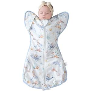 JOYNCLEON Sacco Nanna Neonato 0.5 TOG con Fasciatura | Autoconsolante per Sonno Migliore & Riflesso di Moro | 100% Cotone, Traspirante | Sicuro con Libertà di Movimento per 0-6 Mesi(Medium(4-7.5KG))