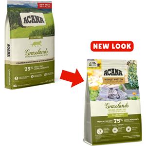 Acana Cat Adult Grasslands - Crocchette Grain Free con 65% di Carne Fresca per Gatti Adulti, 340g