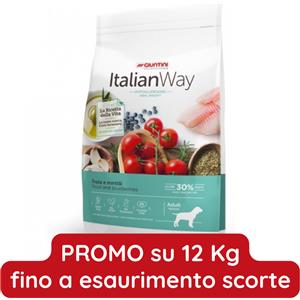 Italian Way Cibo per Cani Ipoallergenico Medi Maxi con Trota e Mirtilli - 12 kg