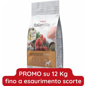 Italian Way Croccantini Medium/Maxi Adult Carni Bianche e Piselli Integrali - 12 Kg