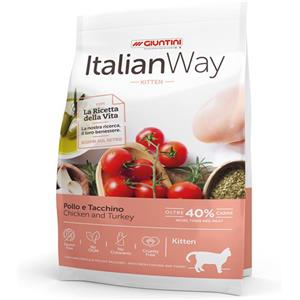 Italian Way Cibo Secco per Gattini Pollo e Tacchino 1,5 kg - Gluten Free e Ricco di Antiossidanti