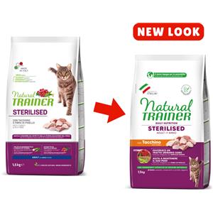 Trainer Natural e Sensitive Natural Trainer Cat Adult Sterilised - Tacchino, 10 Kg