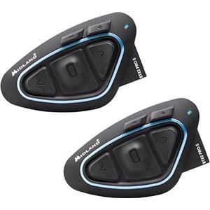 Midland - Interfono Moto Bluetooth Coppia BTX2 Pro S Twin, Auricolari Casco Impermeabili IPX6, Doppio Processore BT, 800m, 4 Coppie, Batteria 23H, Cancellazione Rumore, Audio Hi-Fi, Universal Intercom