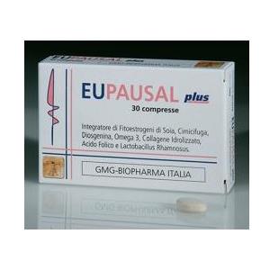 EUPAUSAL Plus - Integratore Alimentare con Isoflavoni di Soia, Collagene, Omega 3 e Fermenti Lattici Probiotici - 30 Compresse