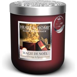 Heart and Home HEART & HOME - Candela profumata a base di cera naturale di soia per la casa, piccolo barattolo magico di Natale, durata di combustione 30 ore, regalo, decorazione e profumo per la casa, vaso di vetro