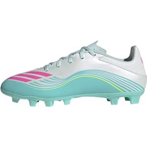 adidas Unisex - Adulto F50 Messi Club Firm Ground/Multi Ground Football Boots, Ftwr White/Lucid Pink/Flash Aqua, 42 EU