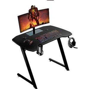 Baroni Home Scrivania Gaming per Computer Ergonomica con Supporto e Gancio Cuffie e Porta Bicchiere, Tavolo da Gioco in MDF e Acciaio, 100x60 cm