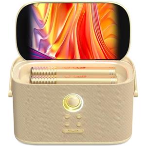 Ikarao Macchina per karaoke per adulti, con schermo di visualizzazione dei testi, 2 microfoni wireless autocaricanti, autotune ed equalizzatore, altoparlante da 140 W, connessione TV, sistema karaoke