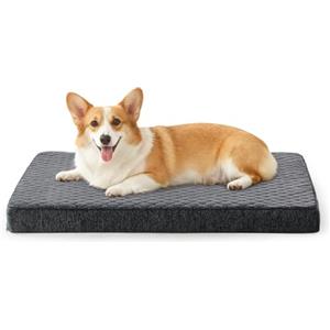 JOEJOY Cuccia Cane Interno Taglia Media, Cuccia per Cani Ortopedico, Letto per Cani Impermeabile Sfoderabile e Lavabile, Cuscino Cane, Base Antiscivolo, Grigio, 74x46x7.5cm