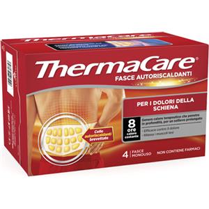 Angelini Thermacare Fascia Autoriscaldante a Calore Terapeutico per la Schiena - 4 Pezzi, Sollievo Efficace dai Dolori