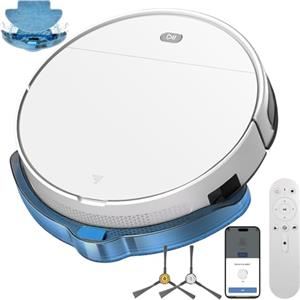 Yigars 2026 Robot Aspirapolvere Lavapavimenti 2in1 Spazza, Aspira, Robot Aspirapolvere con Fino a 4500Pa 7,8cm Ultra Sottile App/Alexa Ideale per Pulizia Domestica/Peli Animali-Bianco