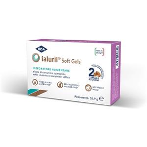 IBSA Ialuril Soft Gels - Integratore Alimentare 60 Capsule Molli con Curcumina e Acido Ialuronico per il Benessere Urinario